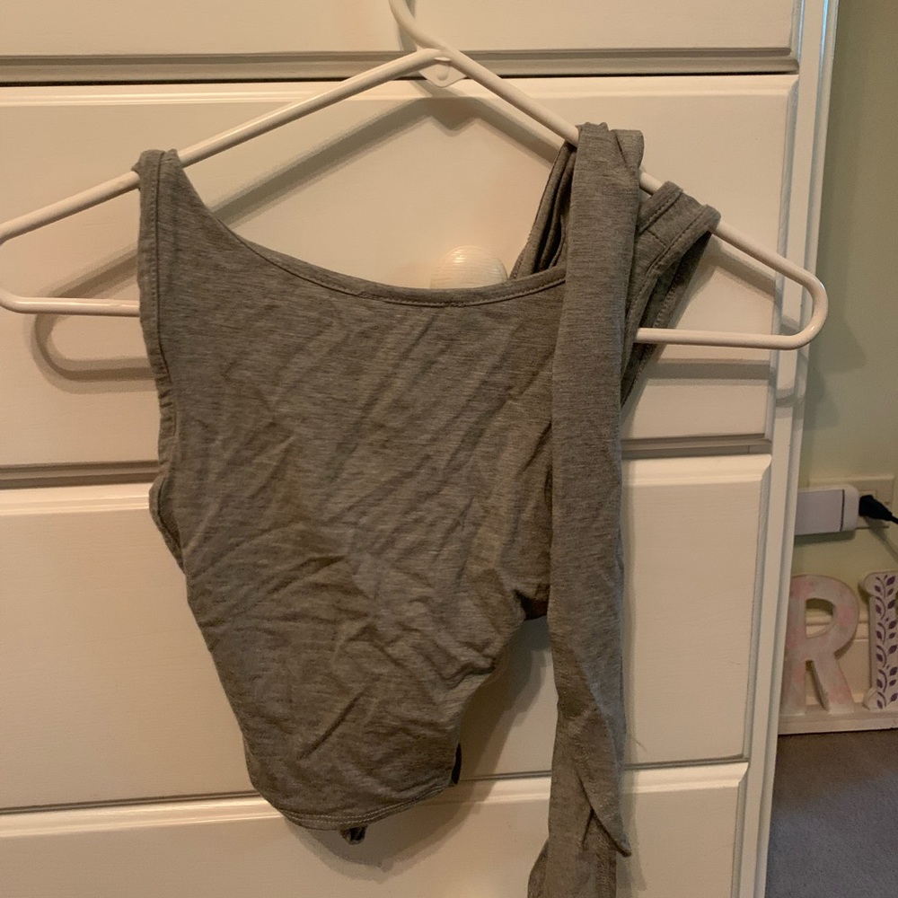 Grey wrap around tank top